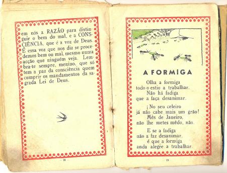 Livro de primeira srie de Corvina, imigrante portuguesa (pginas 18 e 19) - dcada de 1940