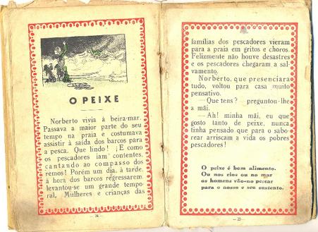 Livro de primeira srie de Corvina, imigrante portuguesa (pginas 24 e 25) - dcada de 1940