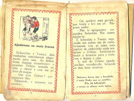 Livro de primeira srie de Corvina, imigrante portuguesa (pginas 38 e 39) - dcada de 1940