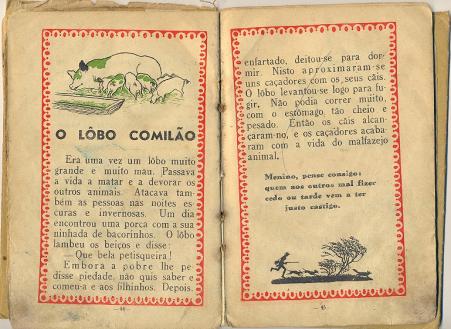 Livro de primeira srie de Corvina, imigrante portuguesa (pginas 44 e 45) - dcada de 1940