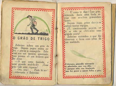 Livro de primeira srie de Corvina, imigrante portuguesa (pginas 46 e 47) - dcada de 1940