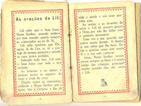 Livro de primeira srie de Corvina, imigrante portuguesa (pginas 50 e 51) - dcada de 1940