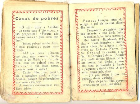 Livro de primeira srie de Corvina, imigrante portuguesa (pginas 52 e 53) - dcada de 1940