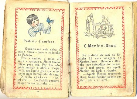 Livro de primeira srie de Corvina, imigrante portuguesa (pginas 56 e 57) - dcada de 1940