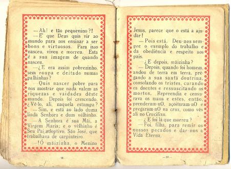 Livro de primeira srie de Corvina, imigrante portuguesa (pginas 58 e 59) - dcada de 1940