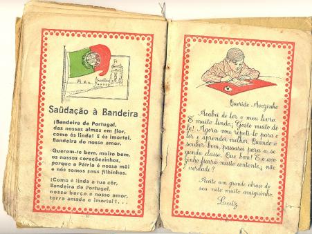 Livro de primeira srie de Corvina, imigrante portuguesa (pginas 62 e 63) - dcada de 1940