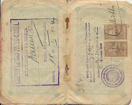 Passaporte de Heinrich Pilo (pai de Pedro Pilo), imigrante da antiga Iugoslvia.