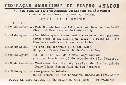 Folheto do 4 Festival Andreense, Santo Andre, 1966