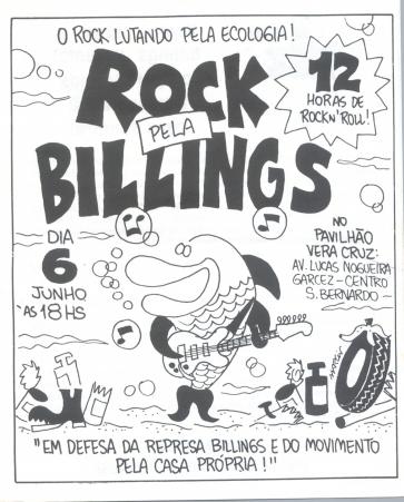 Panfleto de divulgao do show 'Rock pela Billings'