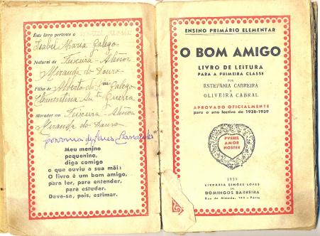 Livro de primeira srie de Corvina, imigrante portuguesa - dcada de 1940