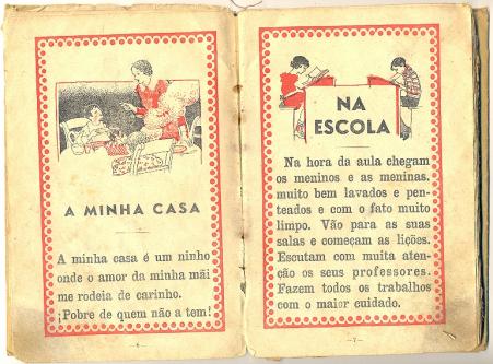 Livro de primeira srie de Corvina, imigrante portuguesa (pginas 6 e 7) - dcada de 1940