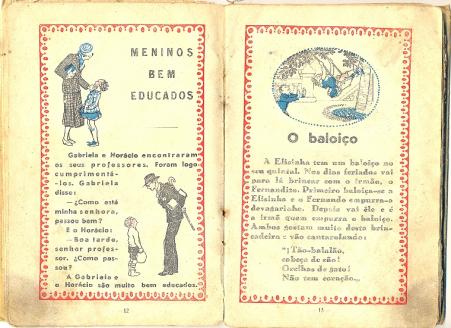 Livro da primeira sria de corvina, imigrante portuguesa (pginas 12 e 13) - dcada de 1940